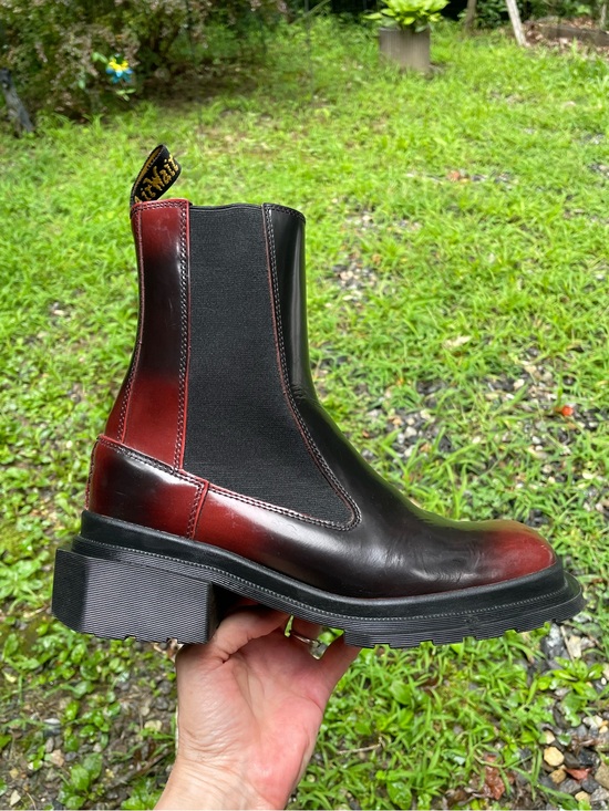 Dr. Martens Shoes - Dr Martens Maybole Square Toe Platform Chelsea Boots 9 Black / Cherry Red
